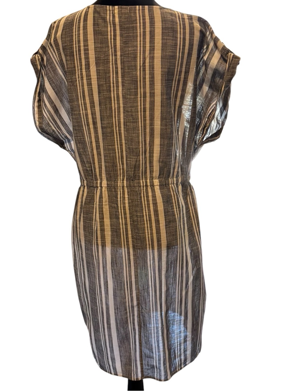 J Crew Factory Striped V-Neck PopOver Dress, XL, Casual Throw On, Day Dress - Picture 4 of 10